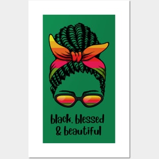 Playful Afro Black Woman Messy Bun T-shirt Posters and Art